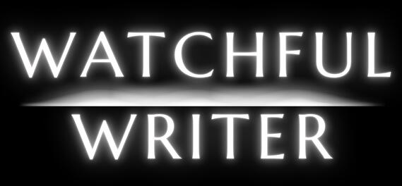 Watchful Writer logo The logo for Watchful Writer, which consists of neon white words on a black background with the word Watchful aligned vertically on top of Writer, with a tear like graphic between them.